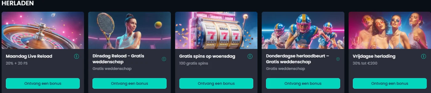 LikesBet Casino herlaadbonussen met gratis weddenschappen, gratis spins en wekelijkse promoties